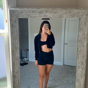 Black and copper Forever 21 crop jackets